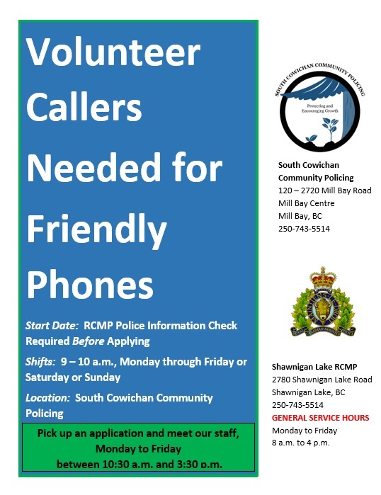 FP Volunteers Needed Friendly Phones Volunteers at SCCPAS